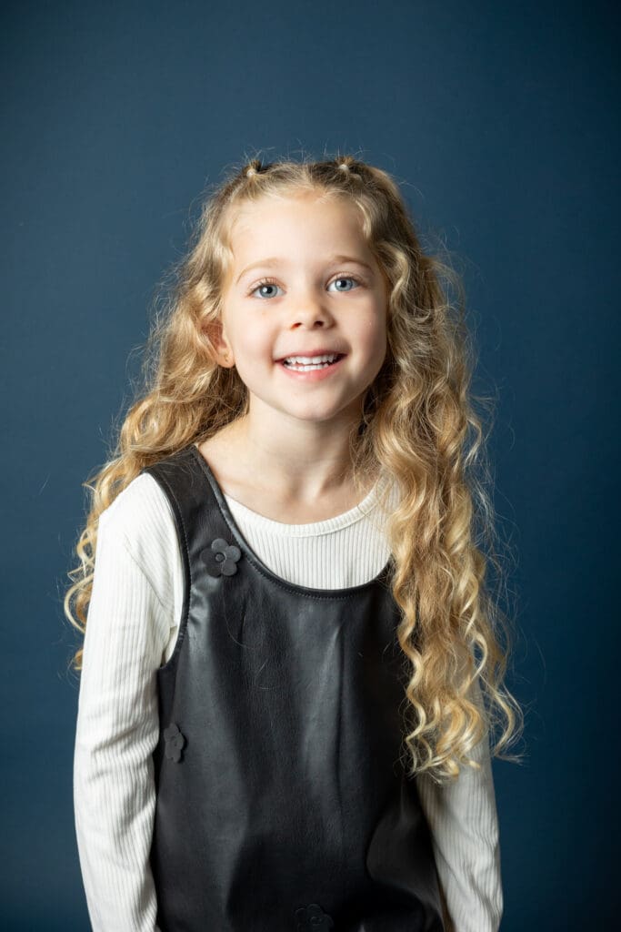 Young child photographed during preschool photo day