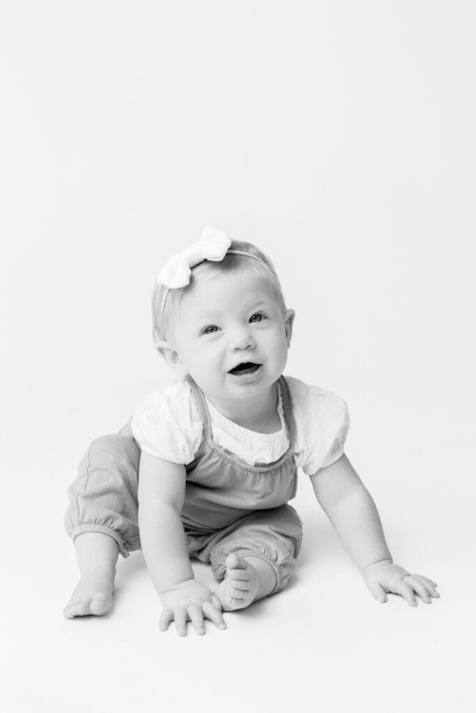 Classic black and white preschool portrait 